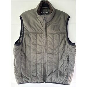 Filson Vest Mens XL Green Quilted Primaloft Insulated Full Zip Outdoor Hiking